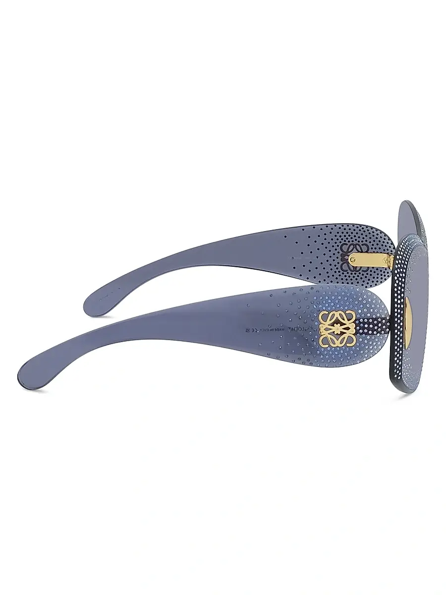 LOEWE Women's Anagram 144MM Mask Sunglasses - Blue | Thumbnail 7 LOEWE Women's Anagram 144MM Mask Sunglasses - Blue | Thumbnail 7