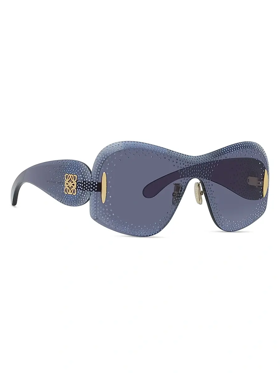 LOEWE Women's Anagram 144MM Mask Sunglasses - Blue | Thumbnail 8 LOEWE Women's Anagram 144MM Mask Sunglasses - Blue | Thumbnail 8