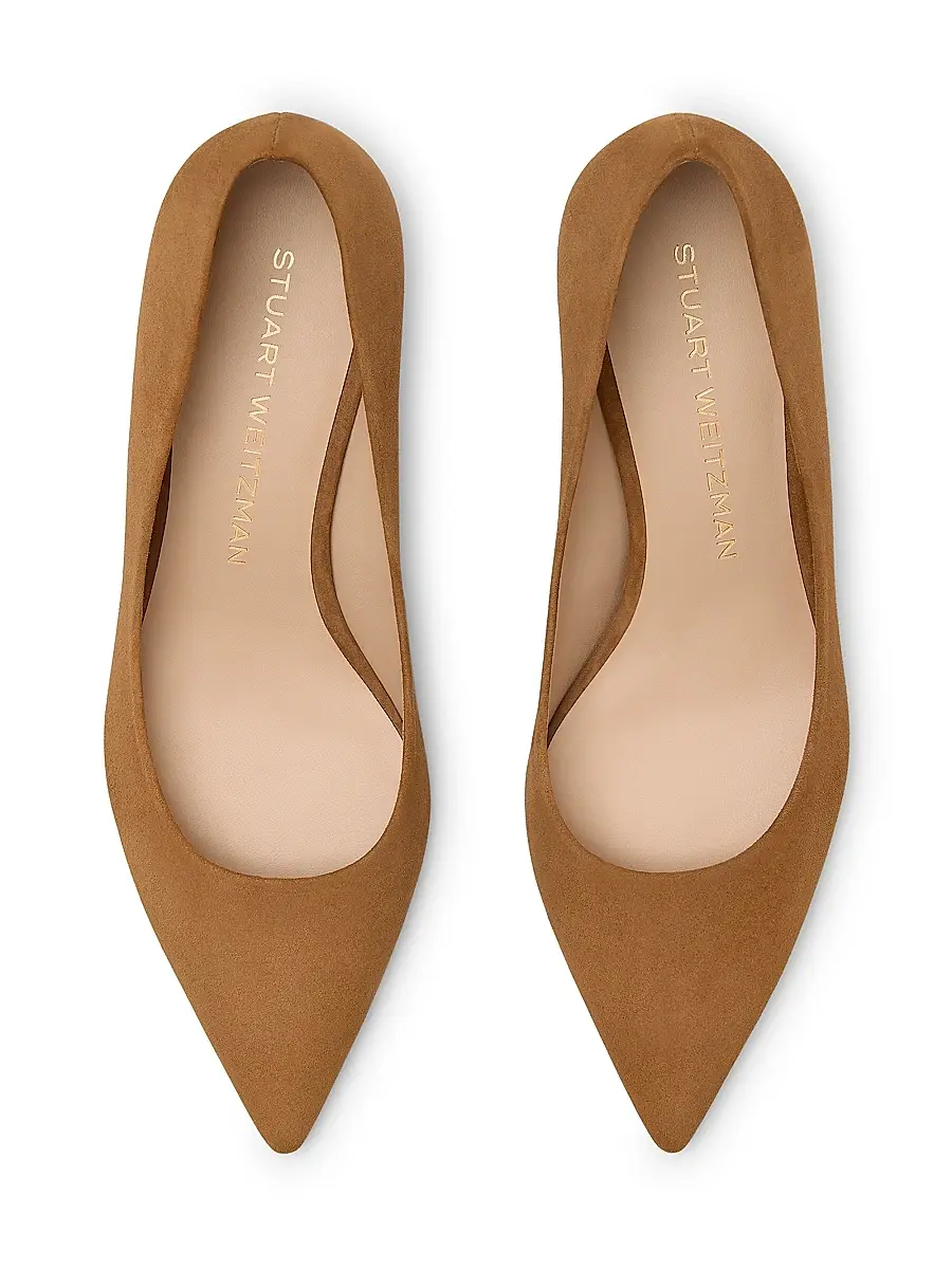 Stuart Weitzman Women's Power 50MM Suede Kitten-Heel Pumps | Thumbnail 4 Stuart Weitzman Women's Power 50MM Suede Kitten-Heel Pumps | Thumbnail 4