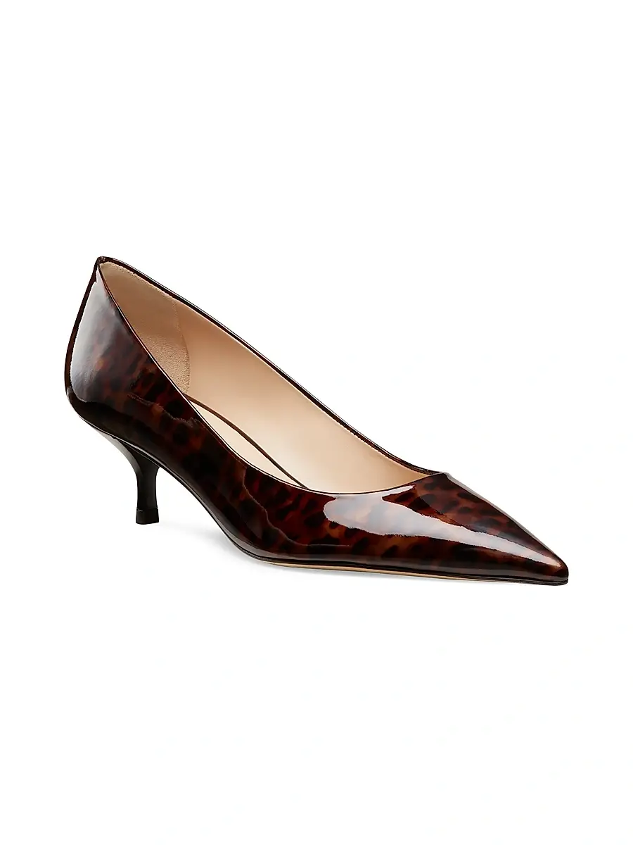 Stuart Weitzman Women's Stuart Power 50MM Gloss Tortoise Pumps | Thumbnail 2 Stuart Weitzman Women's Stuart Power 50MM Gloss Tortoise Pumps | Thumbnail 2