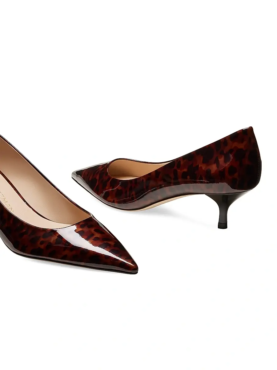 Stuart Weitzman Women's Stuart Power 50MM Gloss Tortoise Pumps | Thumbnail 4 Stuart Weitzman Women's Stuart Power 50MM Gloss Tortoise Pumps | Thumbnail 4