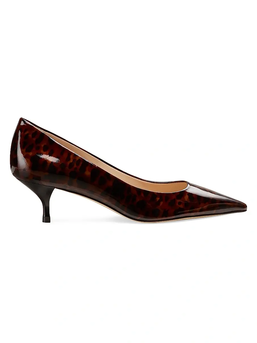 Stuart Weitzman Women's Stuart Power 50MM Gloss Tortoise Pumps - Dark Brown | Image 1 Stuart Weitzman Women's Stuart Power 50MM Gloss Tortoise Pumps - Dark Brown | Image 1