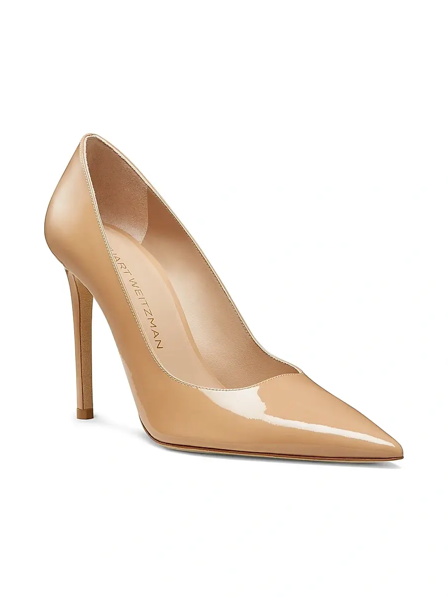 Stuart Weitzman Women's Power 100MM Patent Leather Pumps | Thumbnail 2 Stuart Weitzman Women's Power 100MM Patent Leather Pumps | Thumbnail 2