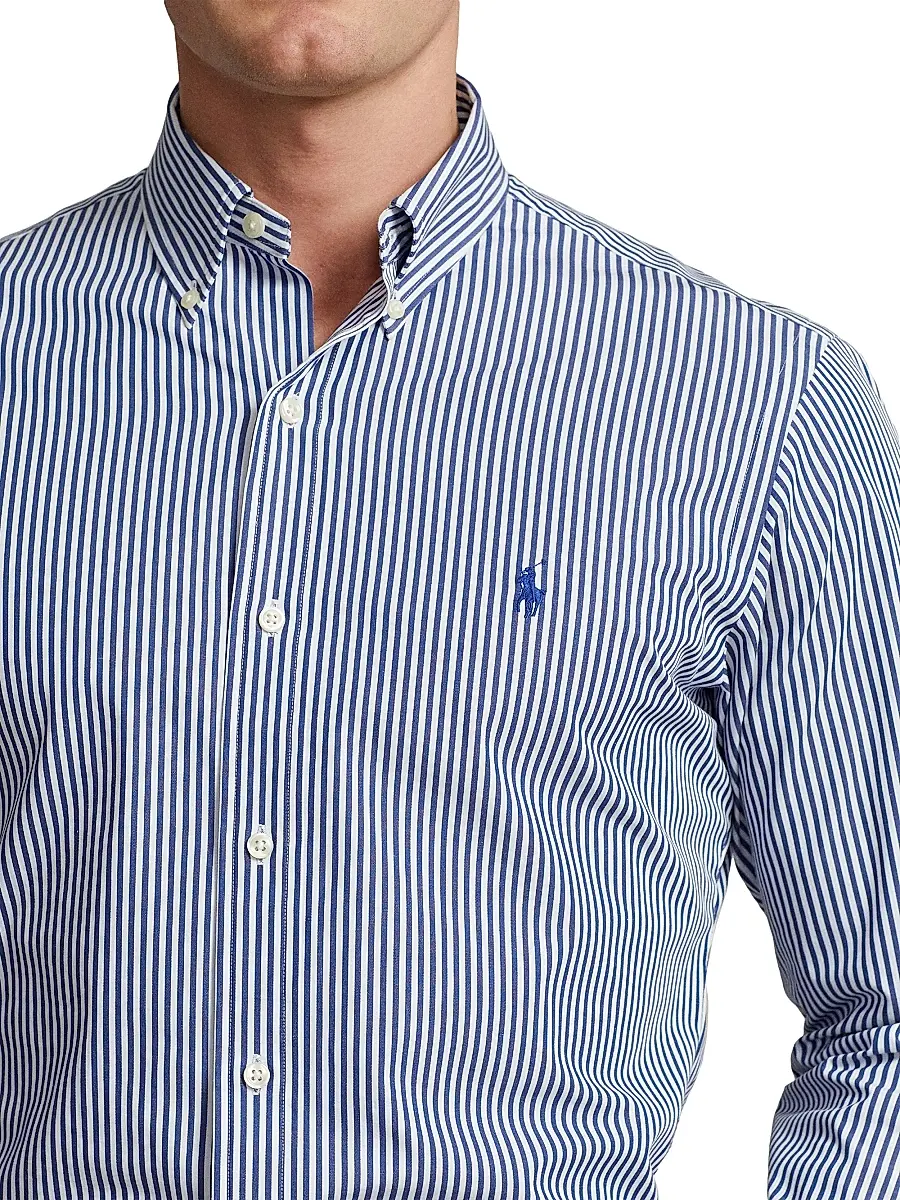 Polo Ralph Lauren Men's Striped Button-Down Shirt - Navy White | Thumbnail 5 Polo Ralph Lauren Men's Striped Button-Down Shirt - Navy White | Thumbnail 5