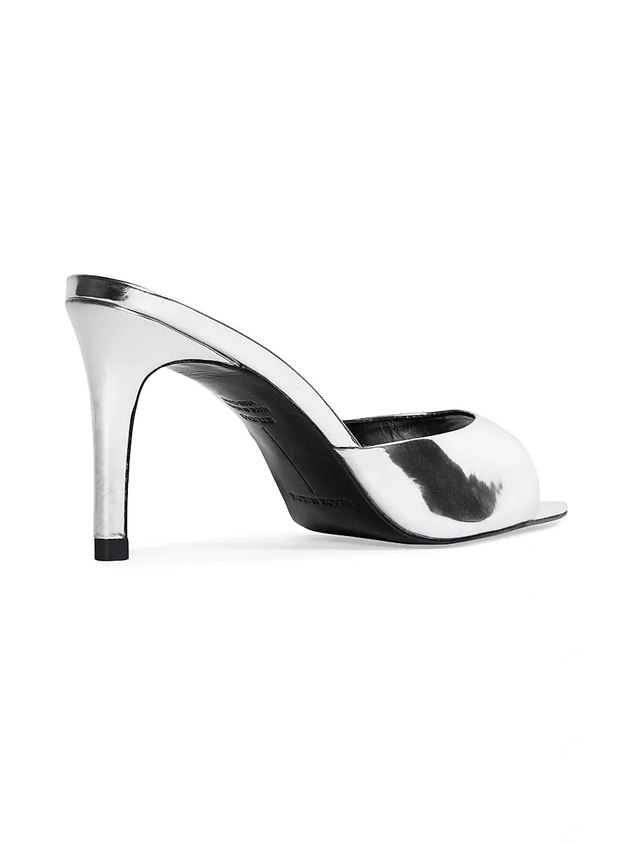 Black Suede Studio Women's Brea 80MM Metallic Mules | Thumbnail 4 Black Suede Studio Women's Brea 80MM Metallic Mules | Thumbnail 4