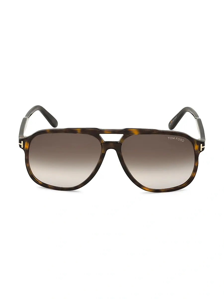 Tom Ford Men's Raoul 62MM Navigator Sunglasses - Dark Havana | Image 1 Tom Ford Men's Raoul 62MM Navigator Sunglasses - Dark Havana | Image 1