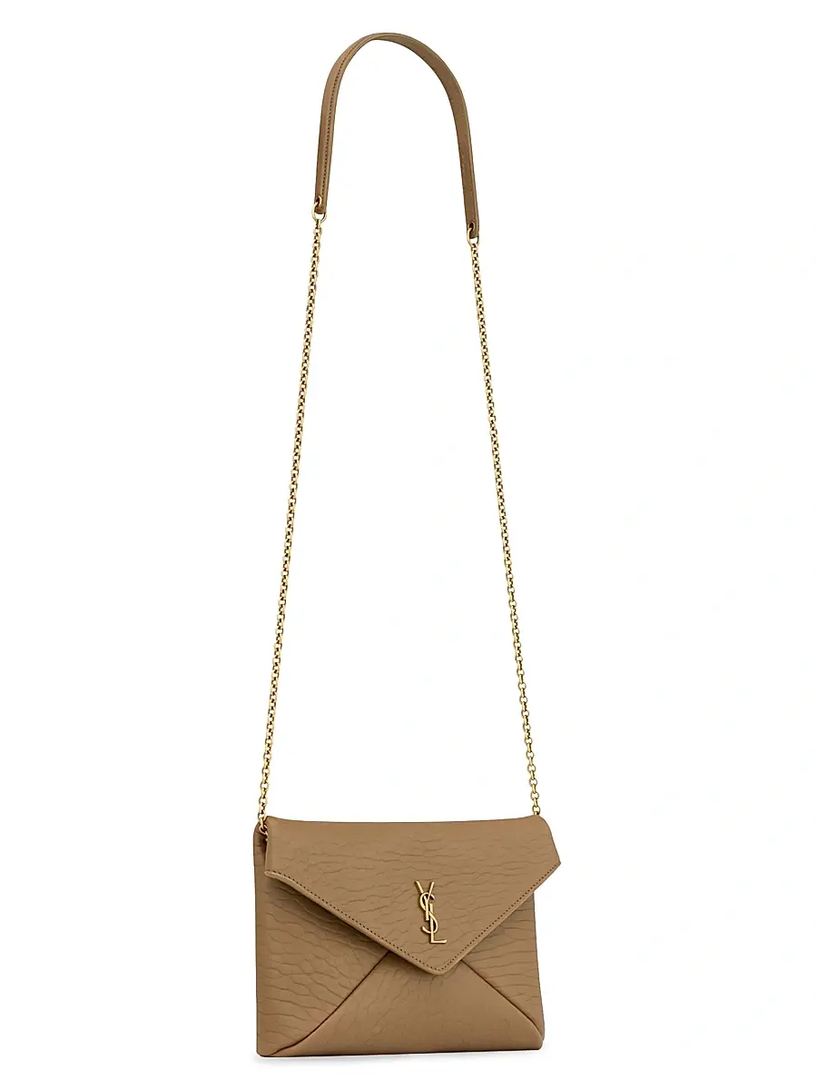 Saint Laurent Women's Cassandre Chain Pouch in Lambskin - Dark Cork | Thumbnail 2