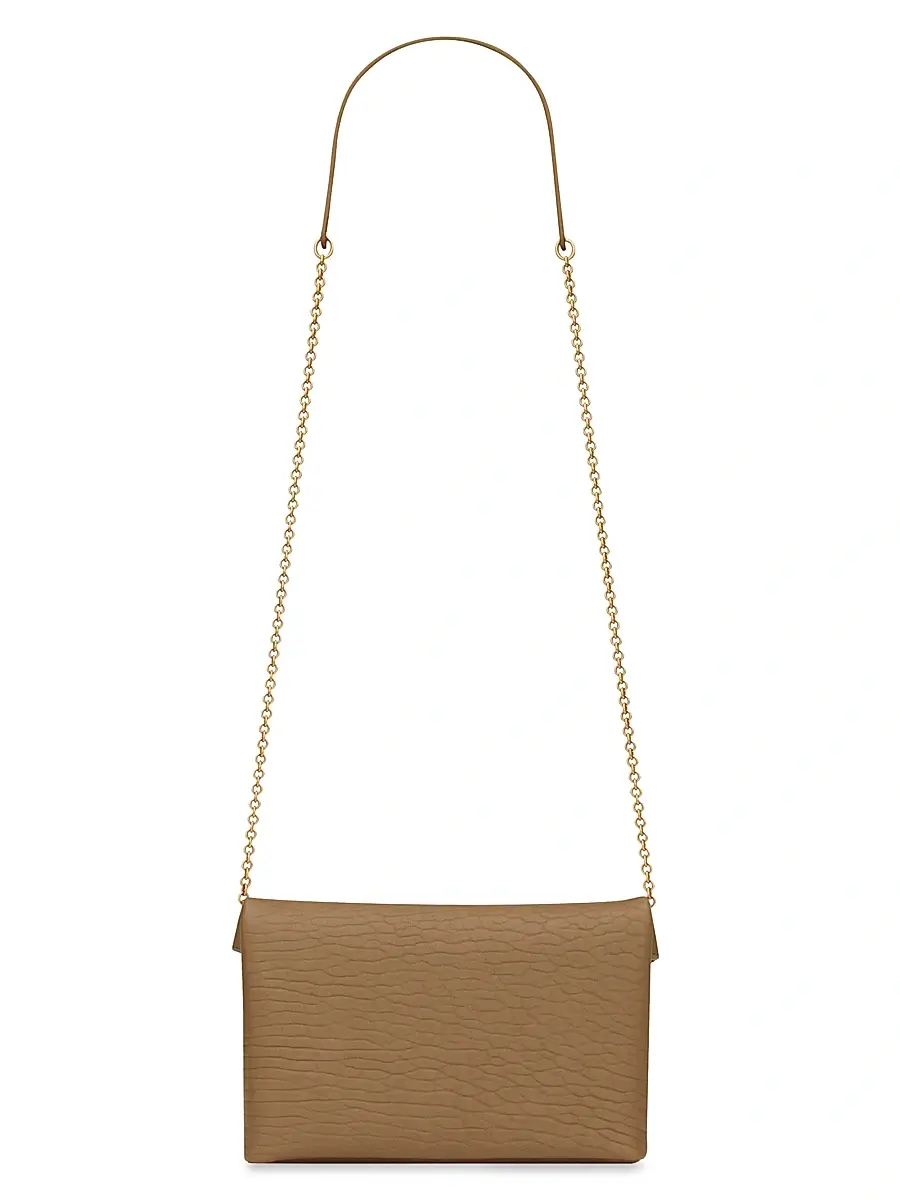 Saint Laurent Women's Cassandre Chain Pouch in Lambskin - Dark Cork | Thumbnail 3