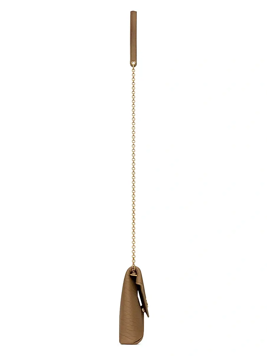 Saint Laurent Women's Cassandre Chain Pouch in Lambskin - Dark Cork | Thumbnail 5