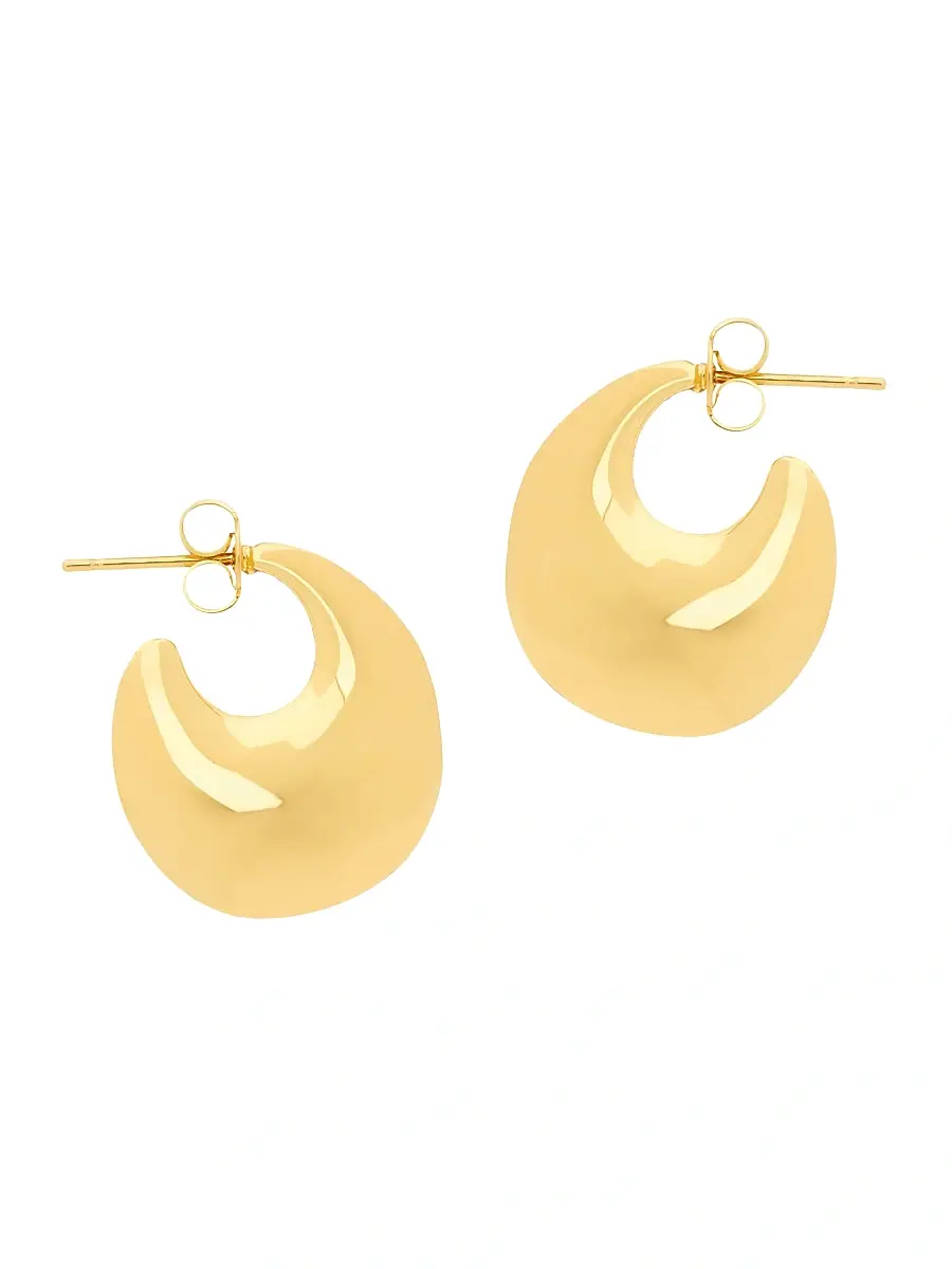 Saint Laurent Women's Teardrop Hoop Earrings in Metal - Gold | Thumbnail 4