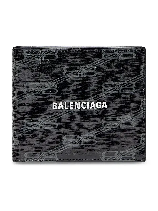 Men's Signature Square Folded Wallet BB Monogram Coated Canvas Men's Signature Square Folded Wallet BB Monogram Coated Canvas