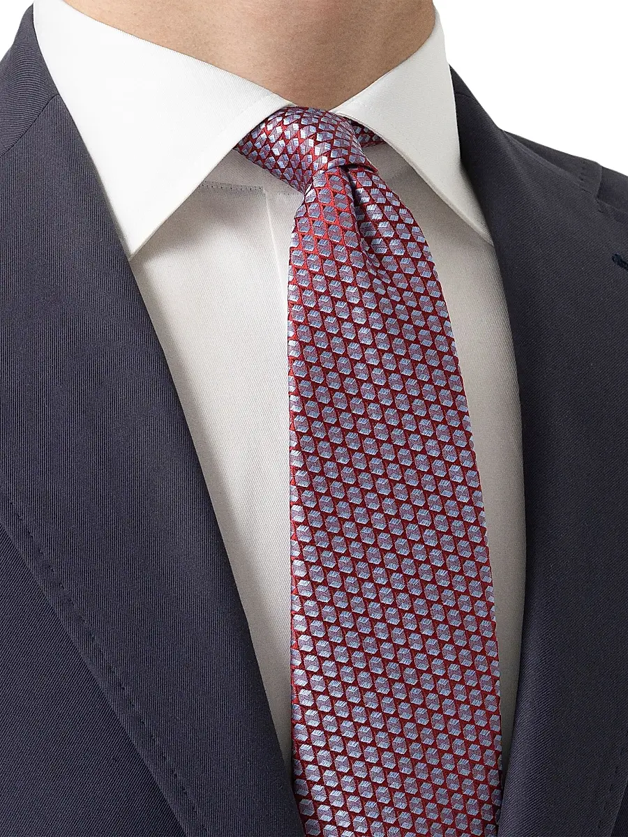 Eton Men's Geometric Woven Silk Tie | Thumbnail 2