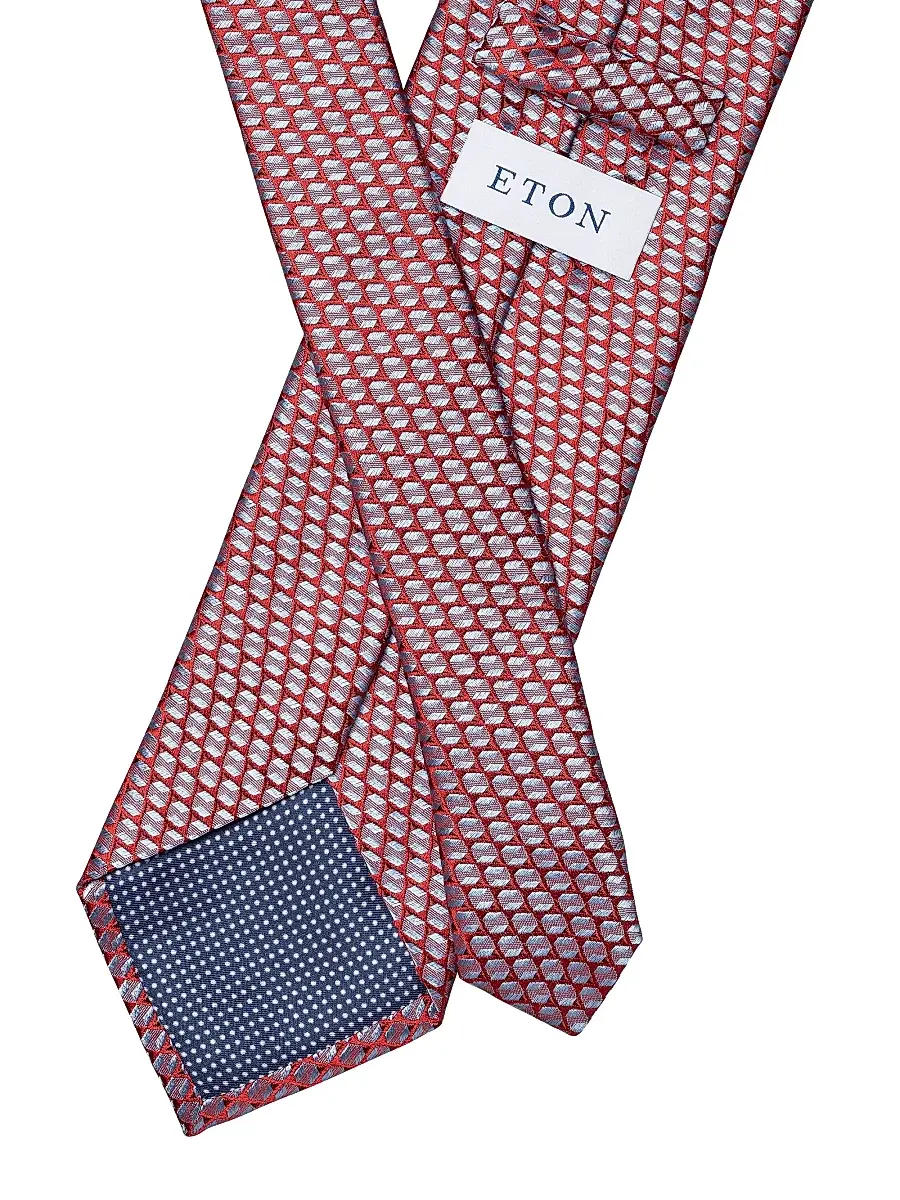 Eton Men's Geometric Woven Silk Tie | Thumbnail 3
