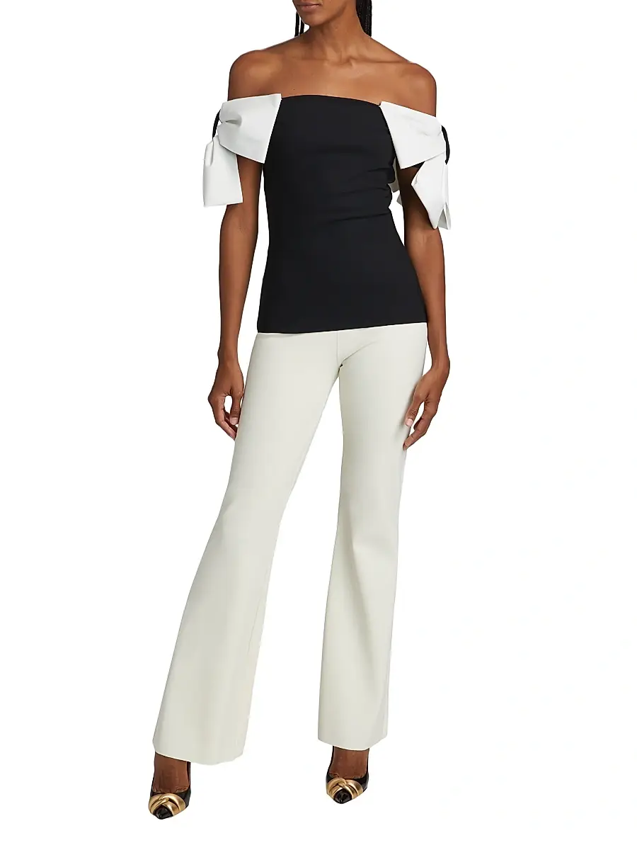 Chiara Boni La Petite Robe Women's Venus Jersey Flare Pants - Cream | Thumbnail 2 Chiara Boni La Petite Robe Women's Venus Jersey Flare Pants - Cream | Thumbnail 2