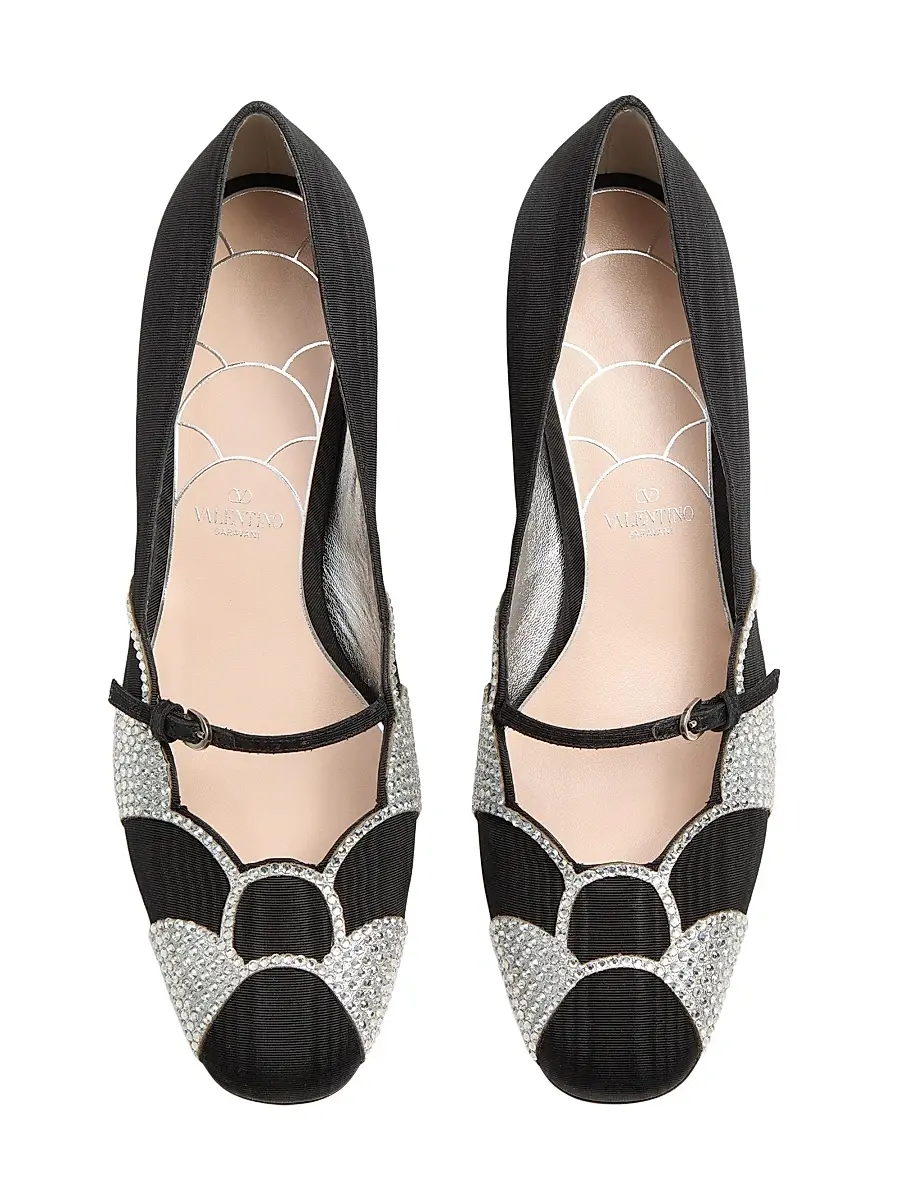 Valentino Women's Bowow 45MM Pumps in Moirè Fabric with Crystals | Thumbnail 4 Valentino Women's Bowow 45MM Pumps in Moirè Fabric with Crystals | Thumbnail 4