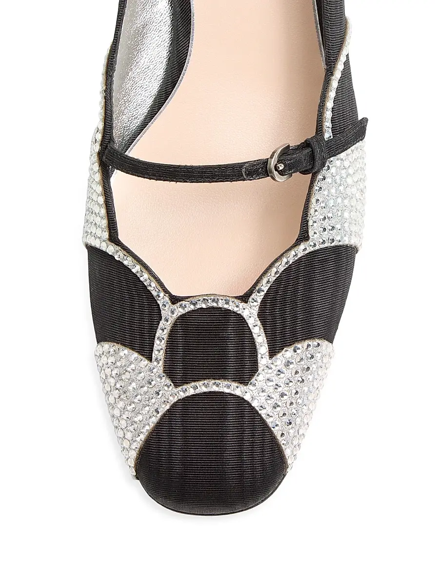Valentino Women's Bowow 45MM Pumps in Moirè Fabric with Crystals | Thumbnail 5 Valentino Women's Bowow 45MM Pumps in Moirè Fabric with Crystals | Thumbnail 5