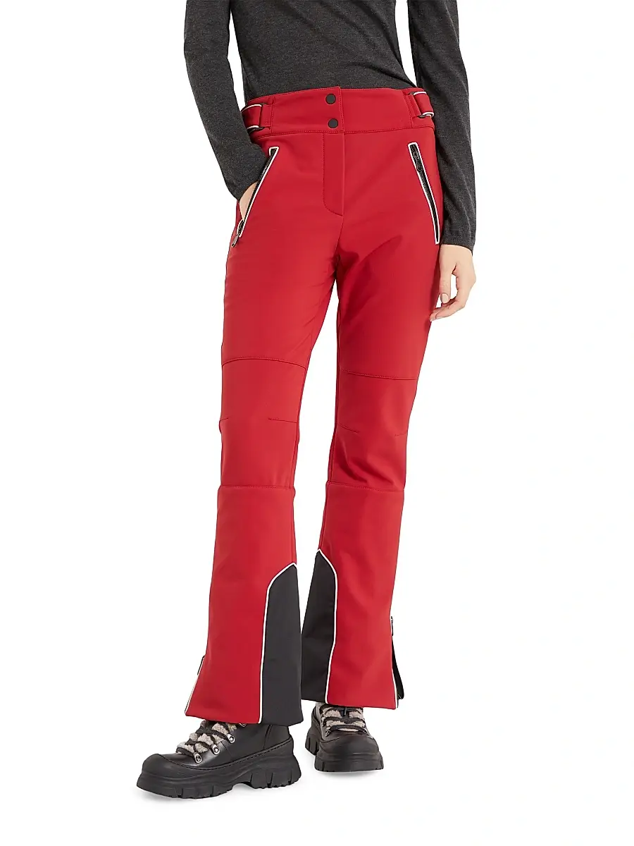 Brunello Cucinelli Women's Bonded Techno Fabric Mountain Trousers - Red | Thumbnail 2 Brunello Cucinelli Women's Bonded Techno Fabric Mountain Trousers - Red | Thumbnail 2