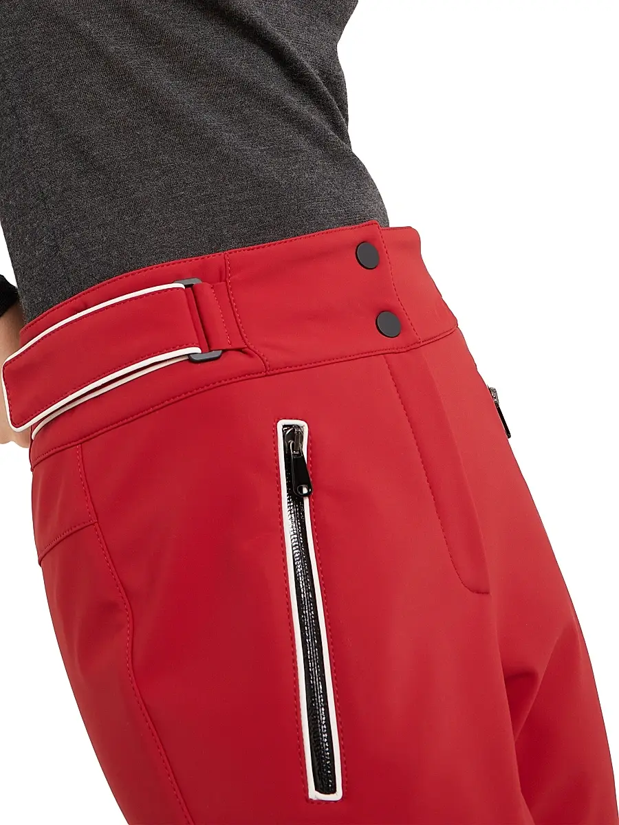 Brunello Cucinelli Women's Bonded Techno Fabric Mountain Trousers - Red | Thumbnail 4 Brunello Cucinelli Women's Bonded Techno Fabric Mountain Trousers - Red | Thumbnail 4