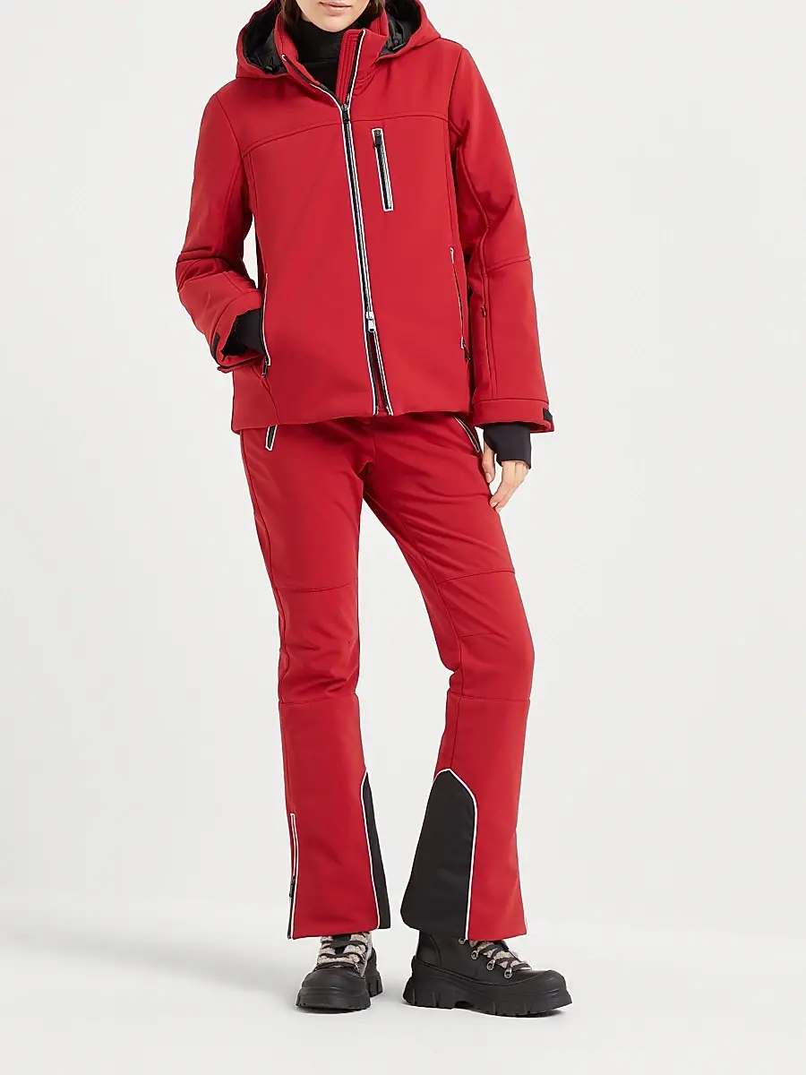 Brunello Cucinelli Women's Bonded Techno Fabric Mountain Trousers - Red | Thumbnail 5 Brunello Cucinelli Women's Bonded Techno Fabric Mountain Trousers - Red | Thumbnail 5