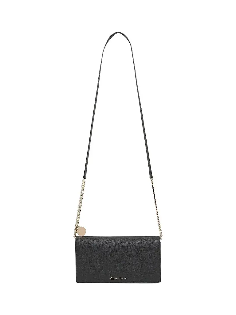 Santoni Women's Wallet-on-Chain Leather Crossbody Bag - Black | Image 1 Santoni Women's Wallet-on-Chain Leather Crossbody Bag - Black | Image 1