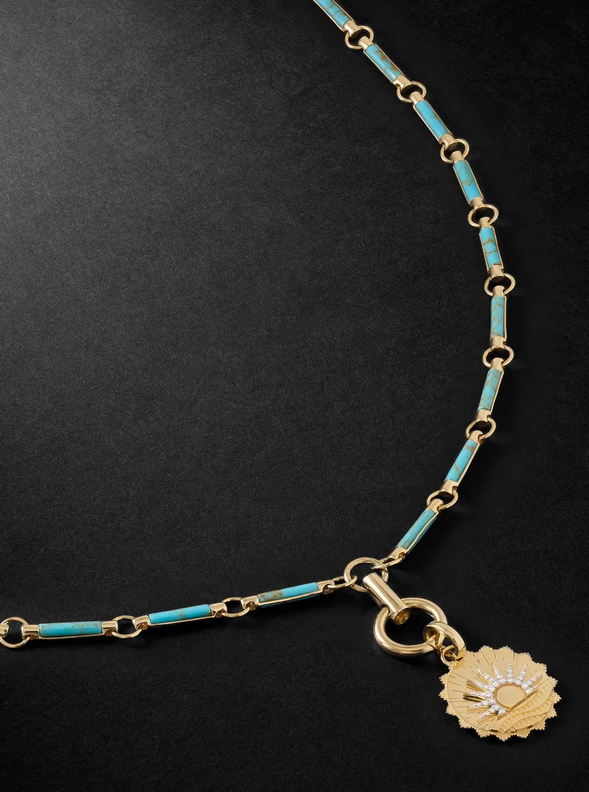 Element New Beginnings Internal Compass 18-Karat Gold, Diamond and Turquoise Pendant Necklace - Men Element New Beginnings Internal Compass 18-Karat Gold, Diamond and Turquoise Pendant Necklace - Men