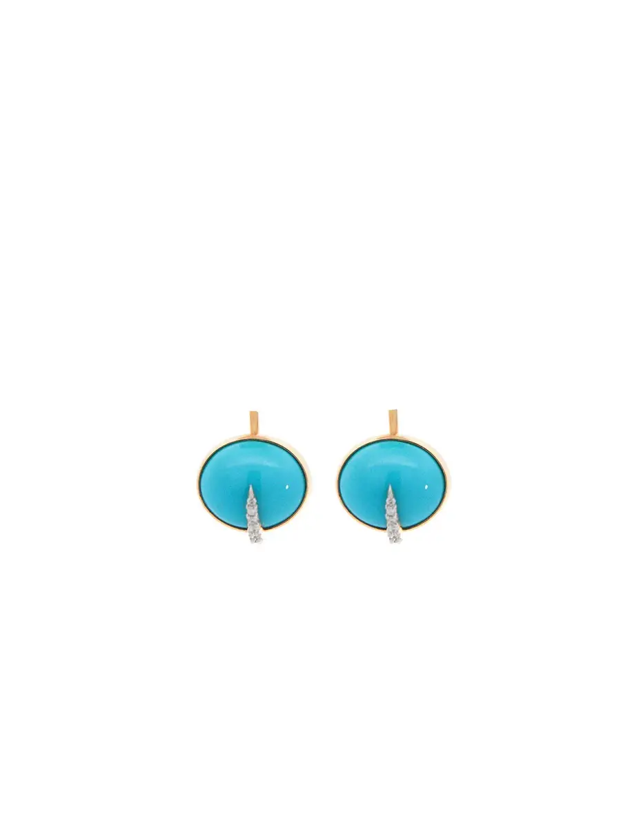 Wish Fine Jewelry 3.43ct Diamond Turquoise 18K Backing For Earrings | Image 1 Wish Fine Jewelry 3.43ct Diamond Turquoise 18K Backing For Earrings | Image 1
