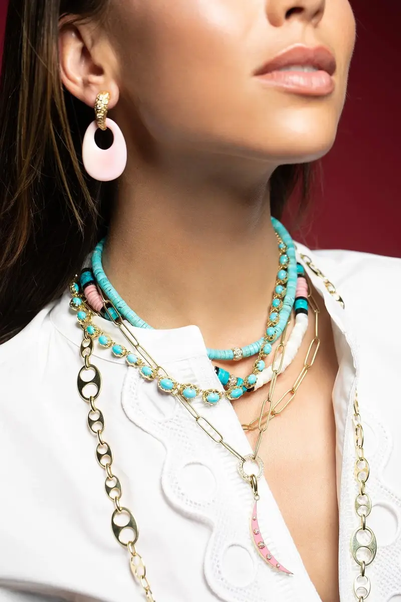 Jenna Blake Diamond Clasp Charm Chain Necklace | Thumbnail 2