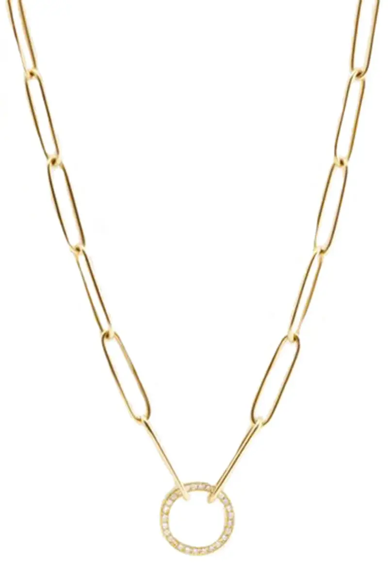 Diamond Clasp Charm Chain Necklace Diamond Clasp Charm Chain Necklace
