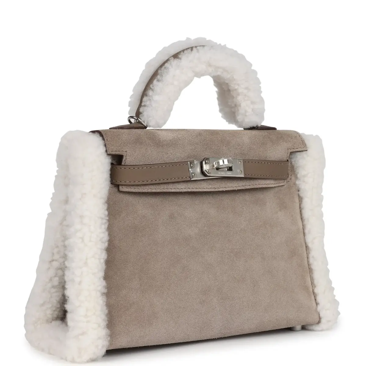 HERMÈS Hermes Teddy Kelly 20 Gris Caillou/Ecru/Etoupe/Grizzly/Mouton Merinos/Swift Palladium Hardware | Thumbnail 2 HERMÈS Hermes Teddy Kelly 20 Gris Caillou/Ecru/Etoupe/Grizzly/Mouton Merinos/Swift Palladium Hardware | Thumbnail 2