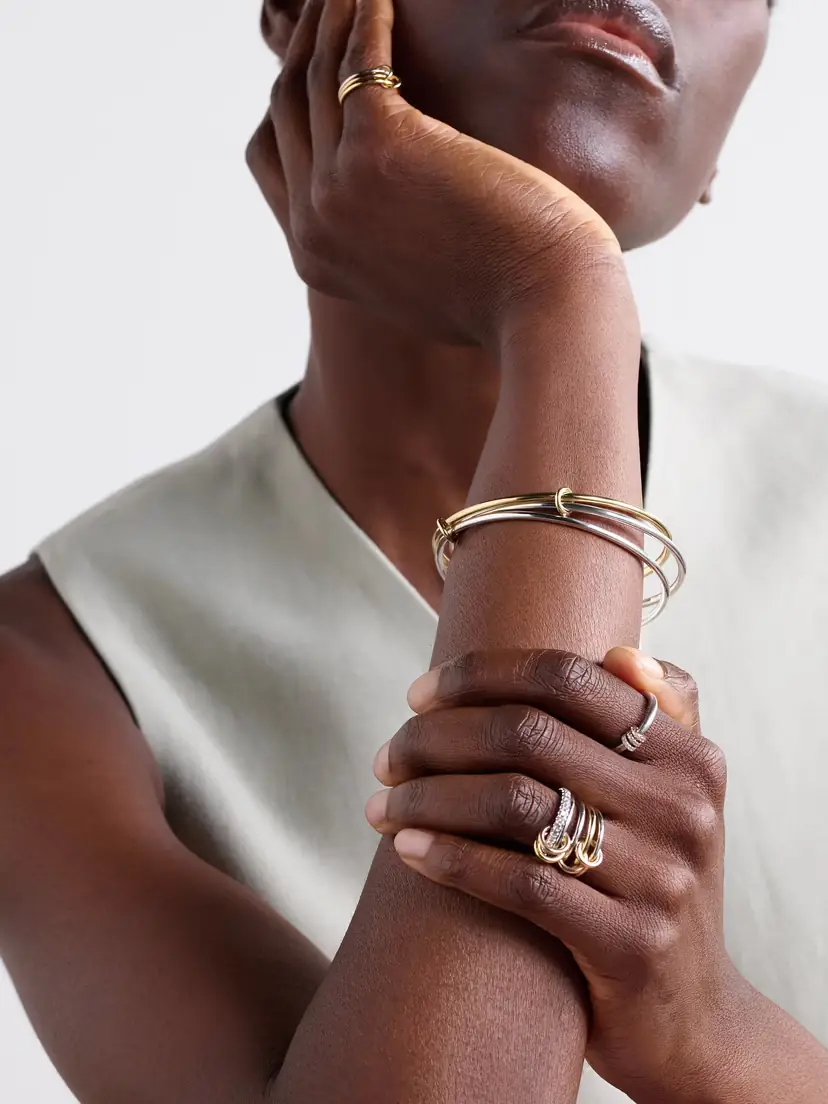 Spinelli Kilcollin Lumin Set Of Three 18-karat Yellow And White Gold Bracelets | Thumbnail 4 Spinelli Kilcollin Lumin Set Of Three 18-karat Yellow And White Gold Bracelets | Thumbnail 4
