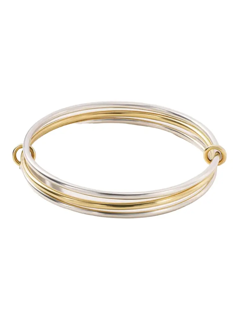 Lumin Set Of Three 18-karat Yellow And White Gold Bracelets Lumin Set Of Three 18-karat Yellow And White Gold Bracelets