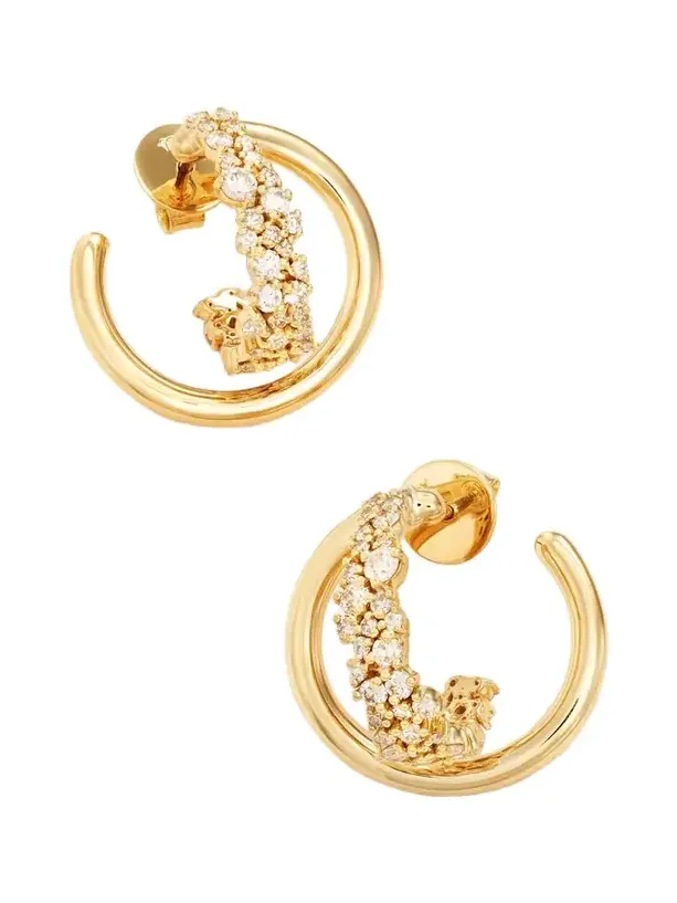 Scatter Mini 18-karat Gold Diamond Hoop Earrings Scatter Mini 18-karat Gold Diamond Hoop Earrings