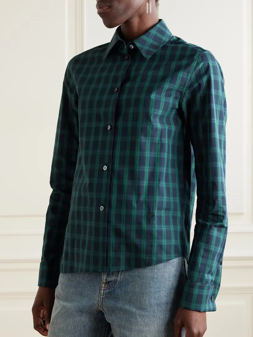 Loewe Asymmetric Checked Cotton-poplin Shirt | Thumbnail 3