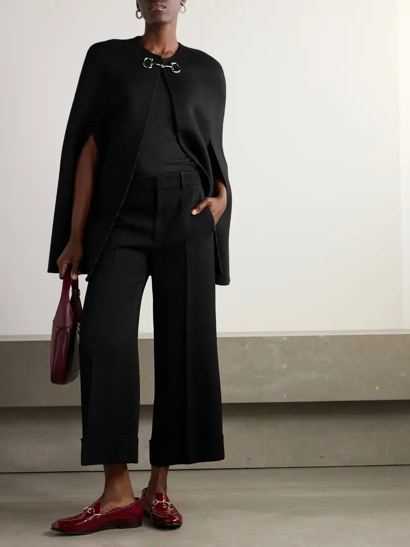 Gucci Horsebit-embellished Wool And Silk-blend Cape | Thumbnail 2 Gucci Horsebit-embellished Wool And Silk-blend Cape | Thumbnail 2