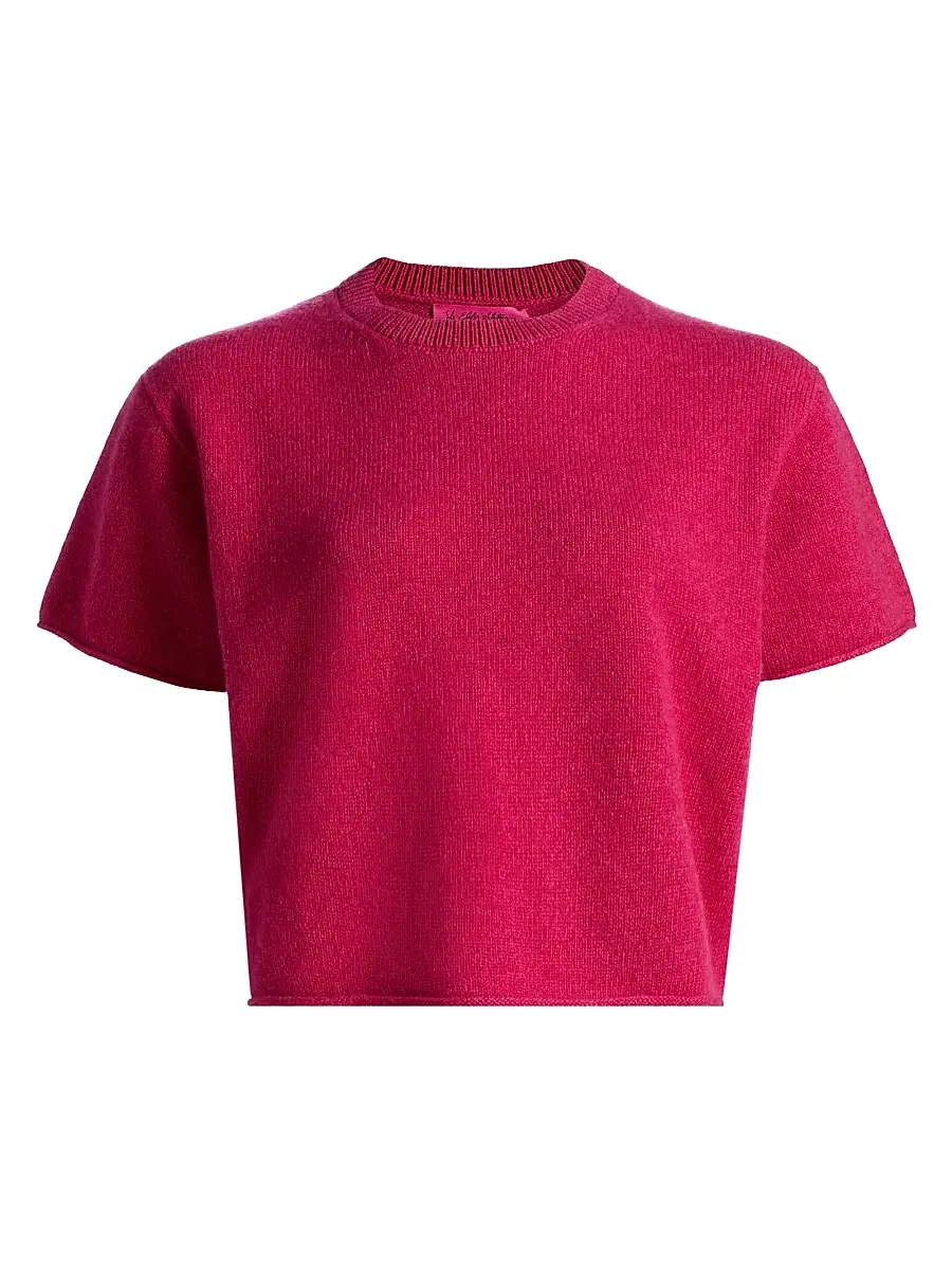 The Elder Statesman Women's Cashmere Knit Short-Sleeve Sweater - Acai | Image 1 The Elder Statesman Women's Cashmere Knit Short-Sleeve Sweater - Acai | Image 1