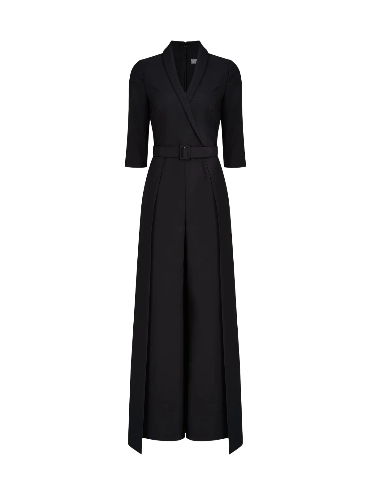 Kay Unger Women's Marta Stretch Crepe Belted Walk-Through Jumpsuit