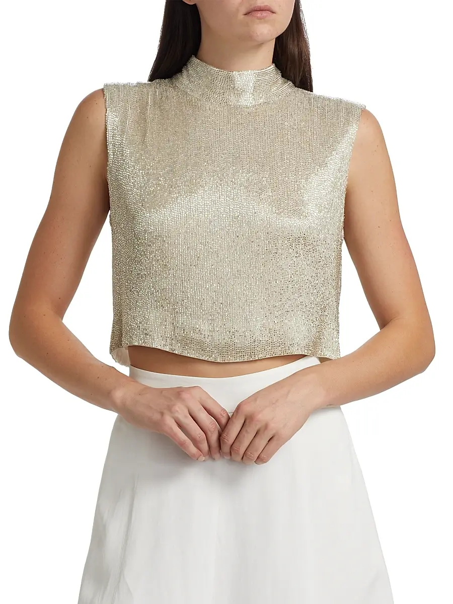 TWP Women's Gigi Beaded Silk Sleeveless Top | Thumbnail 3 TWP Women's Gigi Beaded Silk Sleeveless Top | Thumbnail 3