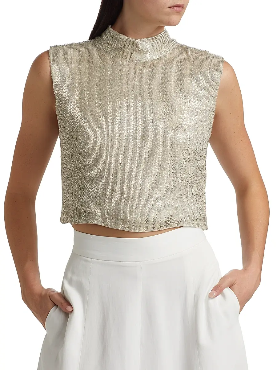 TWP Women's Gigi Beaded Silk Sleeveless Top | Thumbnail 6 TWP Women's Gigi Beaded Silk Sleeveless Top | Thumbnail 6