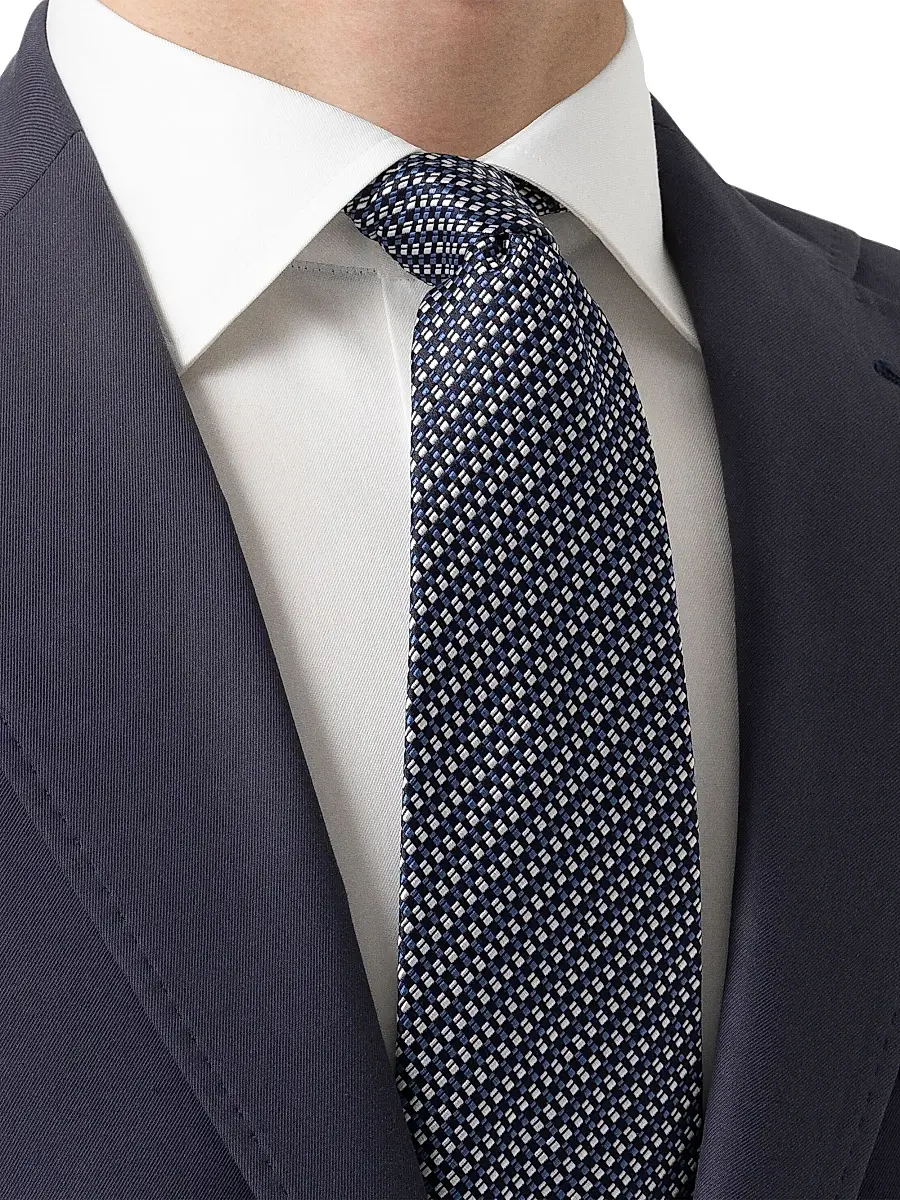 Eton Men's Checked Woven Silk Tie | Thumbnail 2
