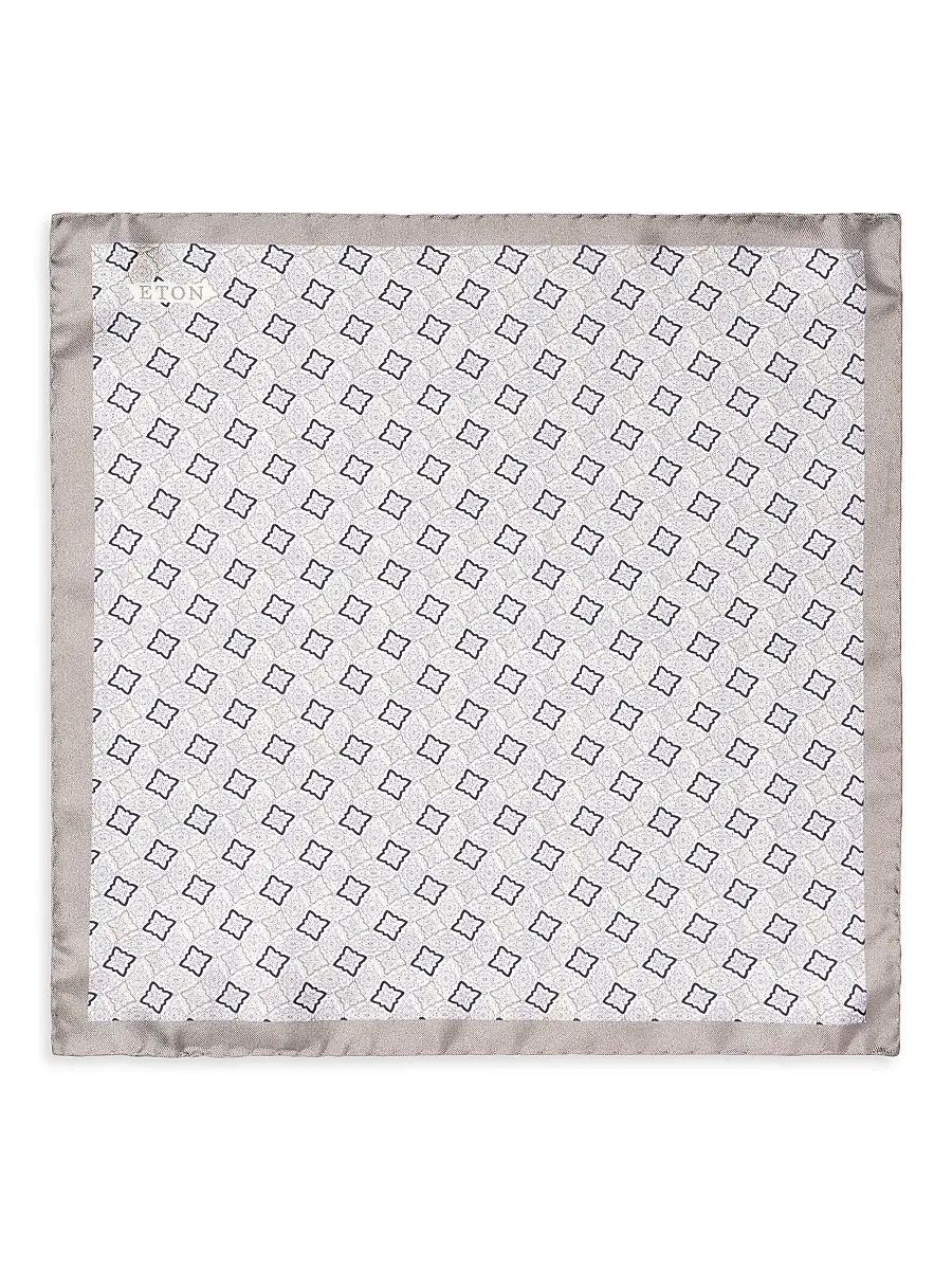 Eton Men's Geometric Silk Pocket Square | Thumbnail 2 Eton Men's Geometric Silk Pocket Square | Thumbnail 2