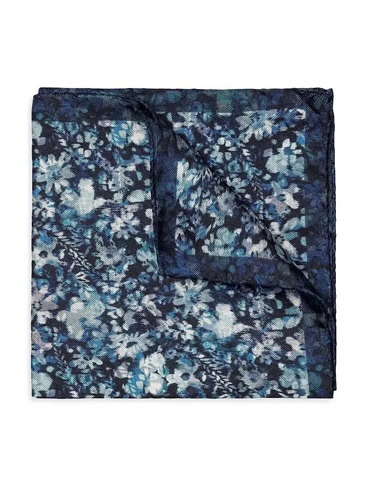 Men's Floral Silk Pocket Square