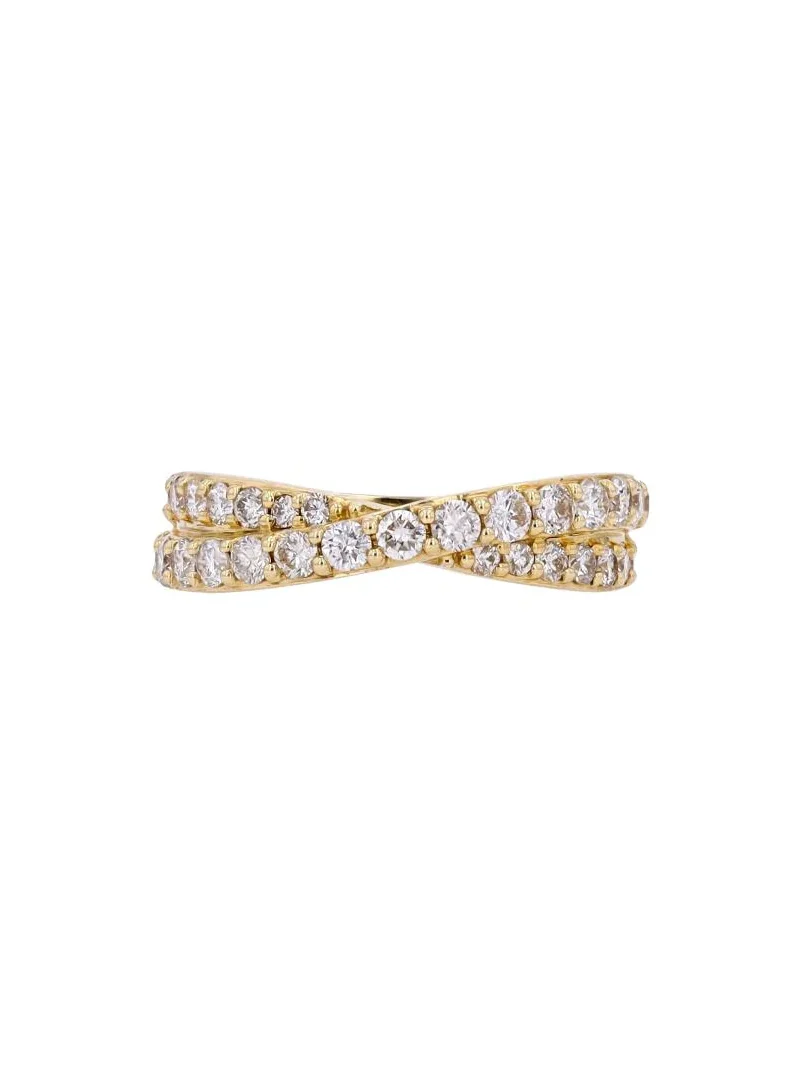 Wish Fine Jewelry 1.00ct Diamond 14K Gold Crossover Ring