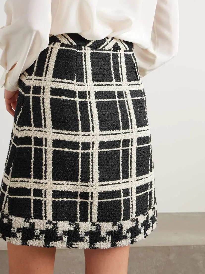 Valentino Garavani Checked Wool-blend Tweed Bouclé Mini Skirt | Thumbnail 3 Valentino Garavani Checked Wool-blend Tweed Bouclé Mini Skirt | Thumbnail 3