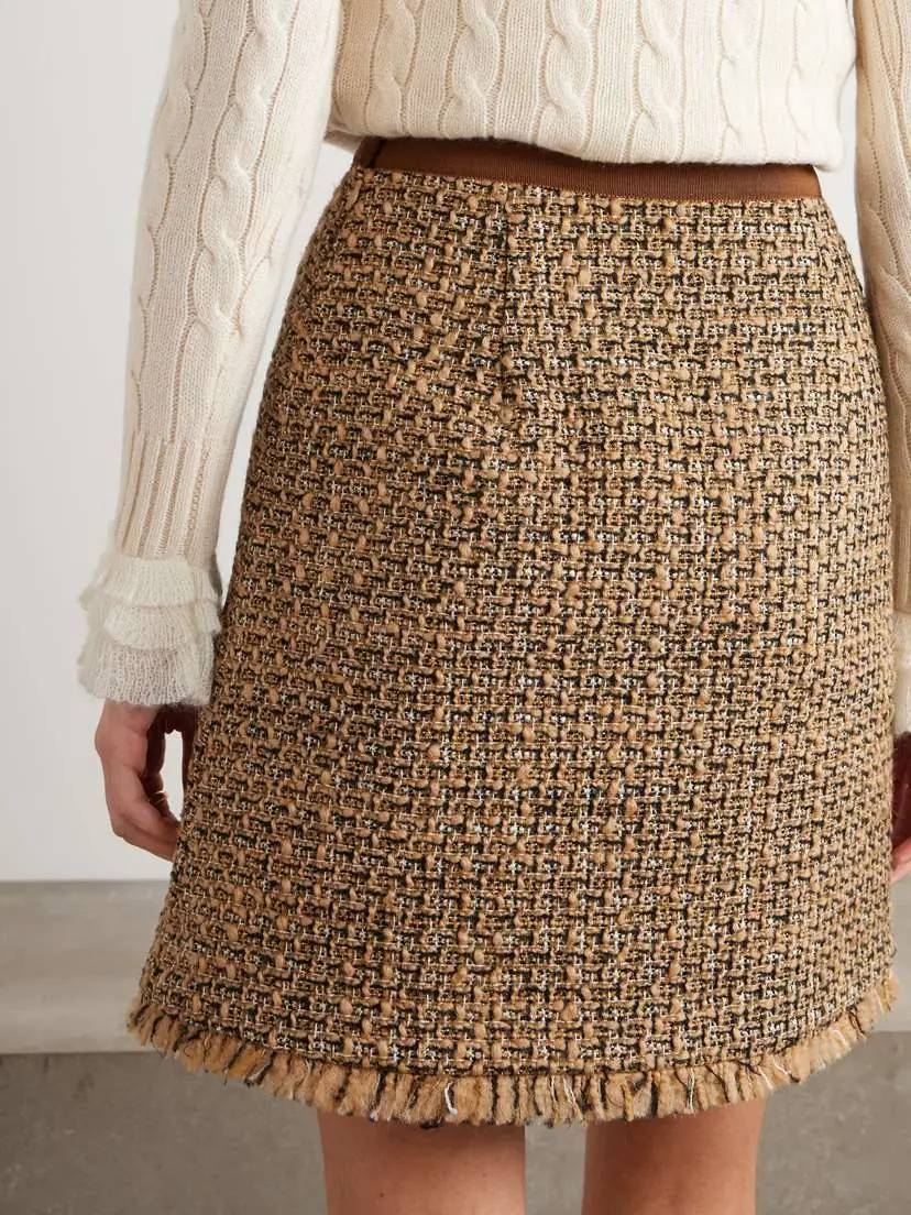 Valentino Garavani Frayed Wool-blend Tweed Mini Skirt | Thumbnail 4 Valentino Garavani Frayed Wool-blend Tweed Mini Skirt | Thumbnail 4
