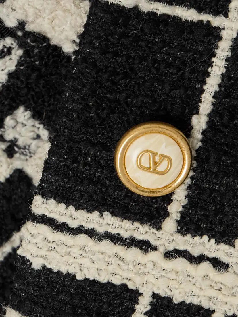 Valentino Garavani Cropped Checked Wool-blend Tweed Jacket | Thumbnail 6 Valentino Garavani Cropped Checked Wool-blend Tweed Jacket | Thumbnail 6