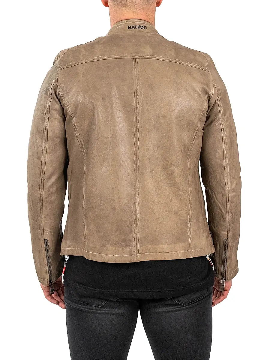 Maceoo Men's Leather Jacket - Brown | Thumbnail 5 Maceoo Men's Leather Jacket - Brown | Thumbnail 5