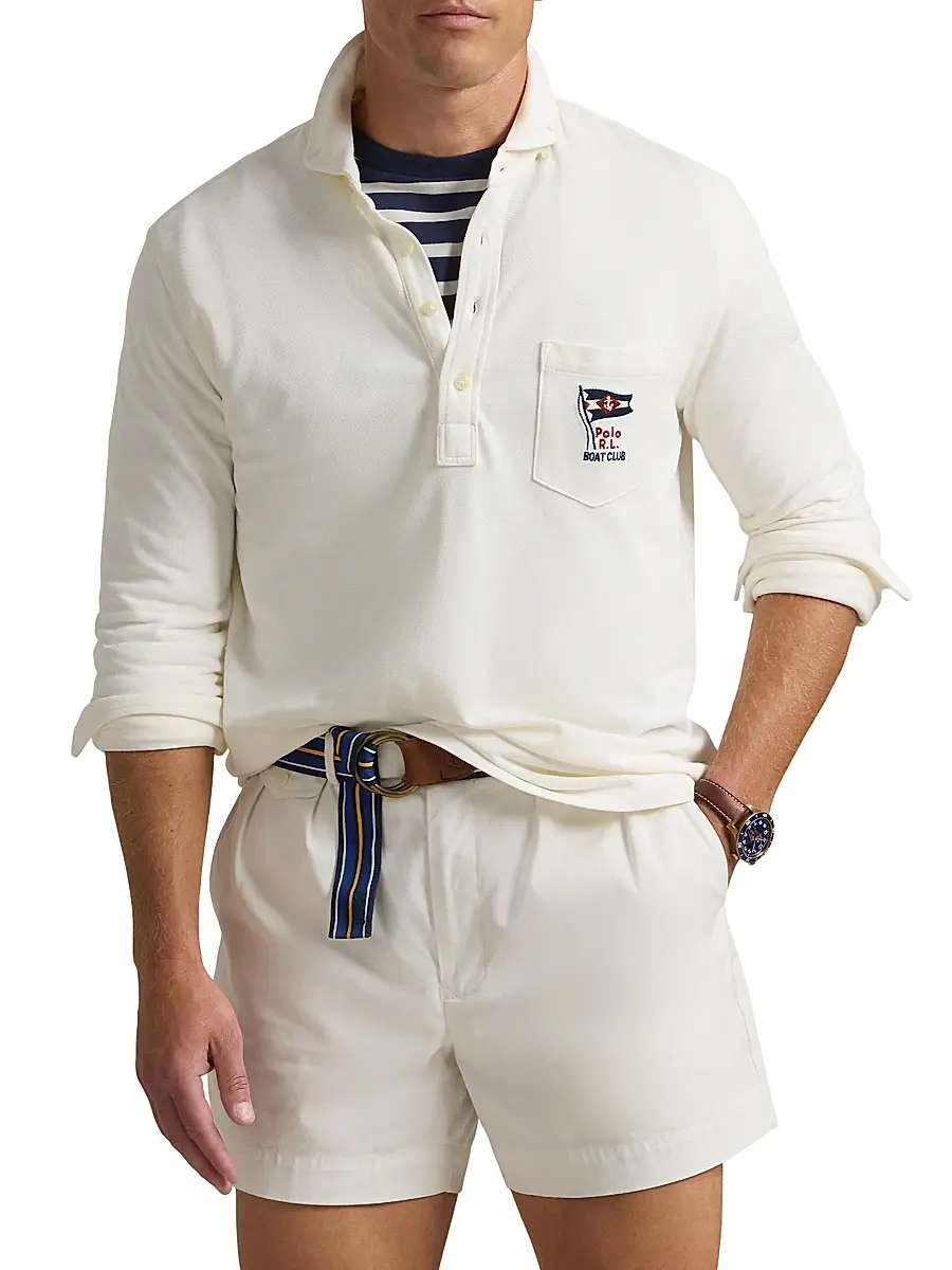 Polo Ralph Lauren Men's Nautical-Embroidered Mesh Polo Shirt - Nevis | Thumbnail 3