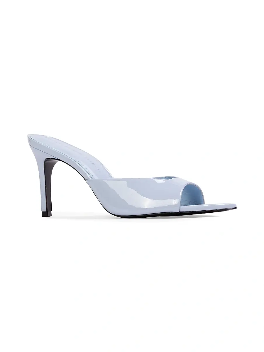 Black Suede Studio Women's Brea 80MM Patent Leather Mules | Thumbnail 2 Black Suede Studio Women's Brea 80MM Patent Leather Mules | Thumbnail 2
