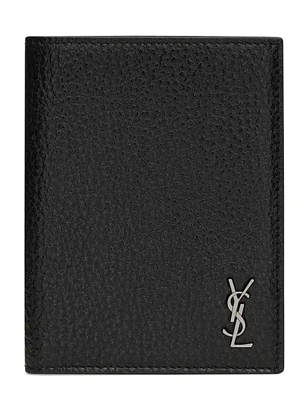 Men's Tiny Cassandre Passport Case in Grained Leather - Black Men's Tiny Cassandre Passport Case in Grained Leather - Black