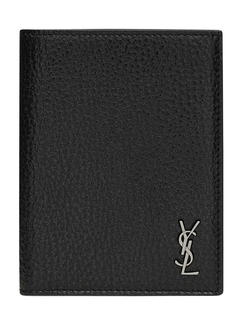 Men's Tiny Cassandre Passport Case in Grained Leather - Black Men's Tiny Cassandre Passport Case in Grained Leather - Black